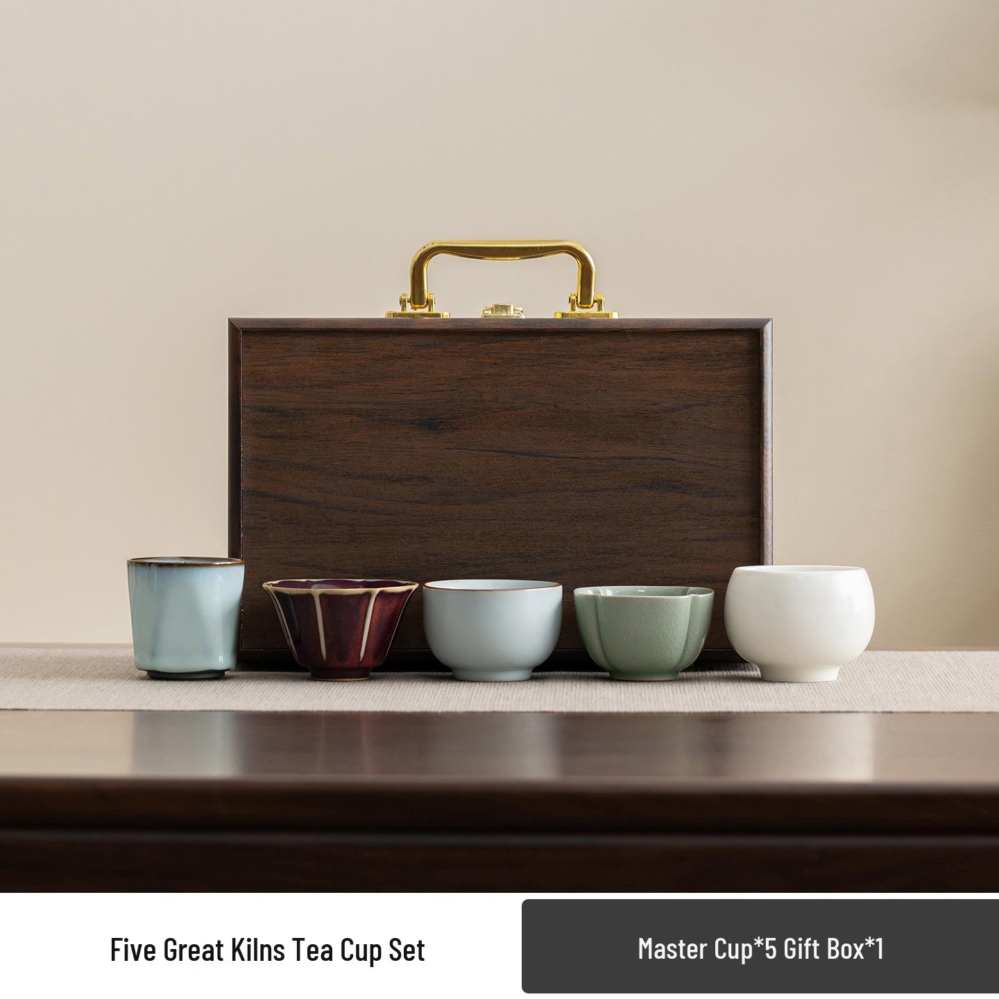 

Palace Museum Five Great Kilns Tea Set Gift Box - Ideal for Leaders and Elders