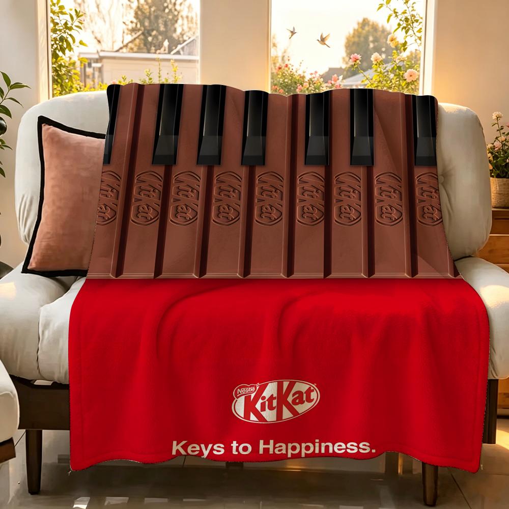 Snack K KitKat Throw Flannel Throw Blanket Suitable for Sofa Living Room Bedroom