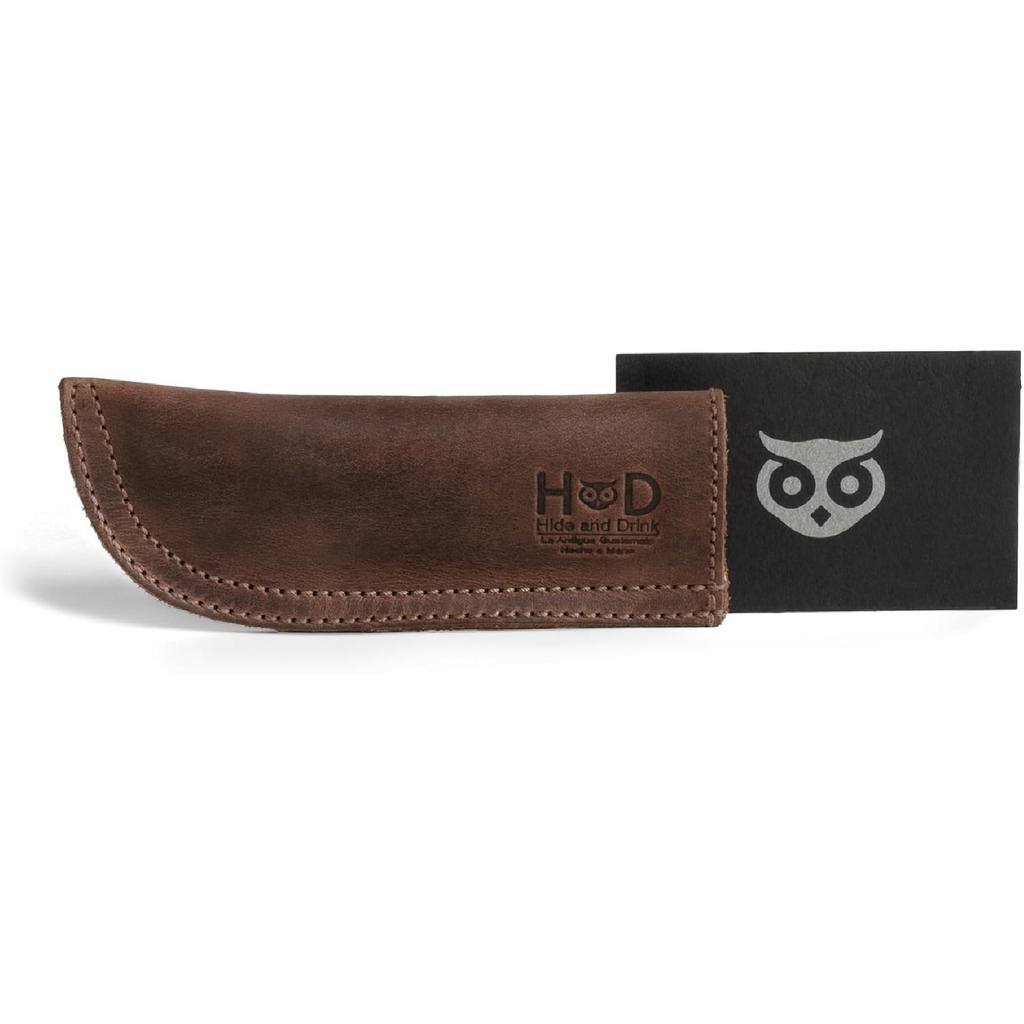 Hide & Drink, Full Grain Leather Hot Handle, Cast Iron Protector, Panhandle Potholder, Double Layered, Double Stitched, Slides On/Off Easily Onto