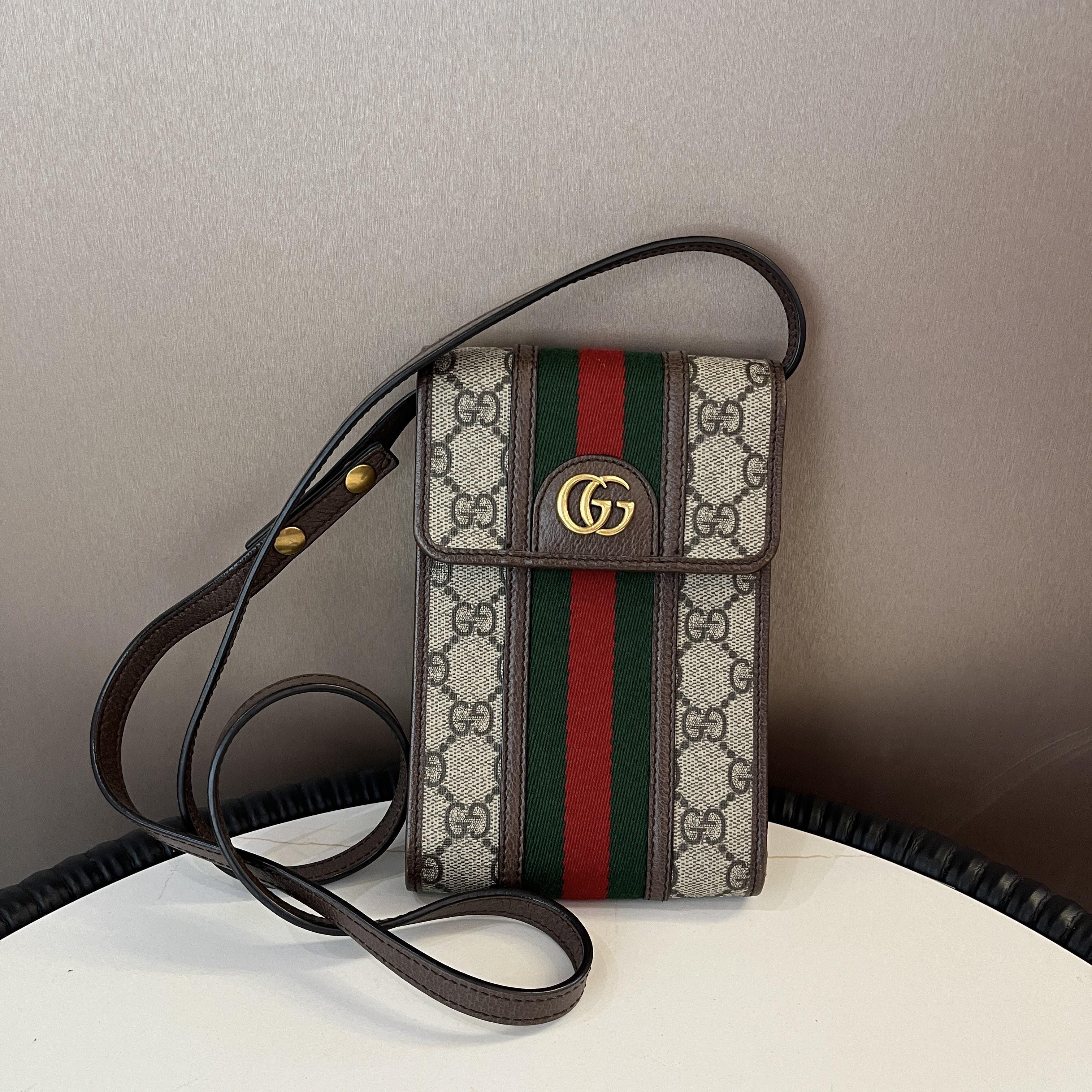 [Pre-Owned] Ophidia Logo Stripe Web Canvas