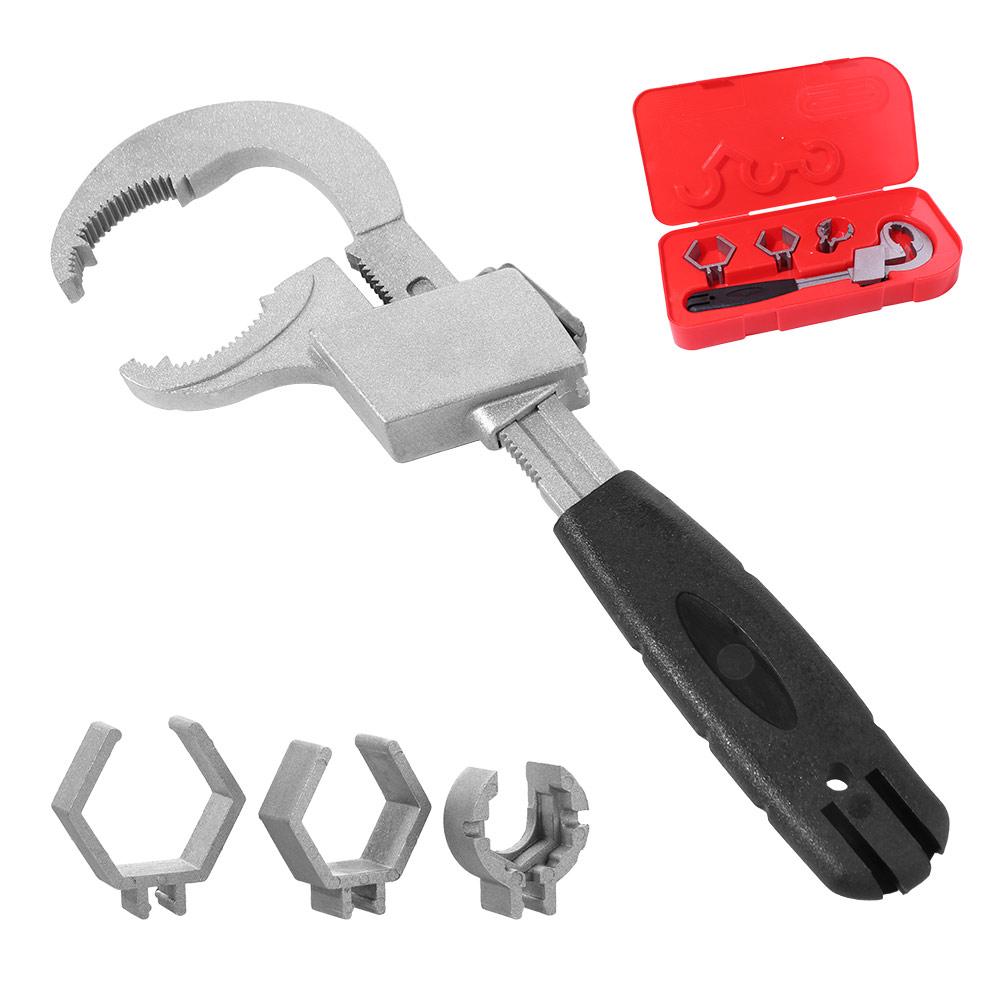 With 3 Card Slots Adjustable Faucet Wrench Sink Plumbers Wrench  Plumbing Repair Tools