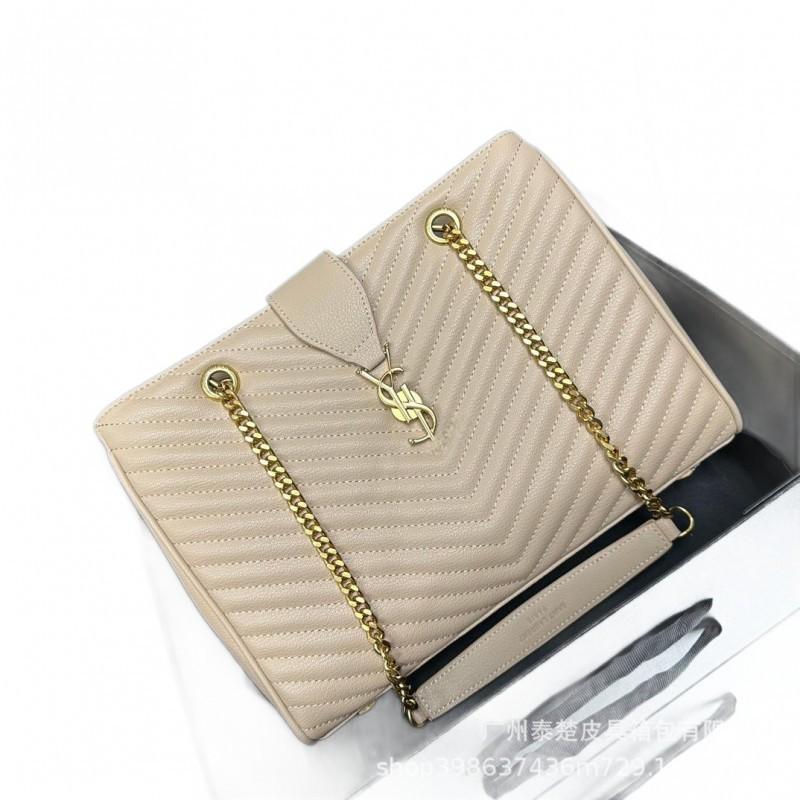 Xiaoxiangfeng Gitter-Ketten-Tasche Damen Ziegenmuster Rindsleder Schulter Crossbody Vielseitig Modisch Klein Quadratisch