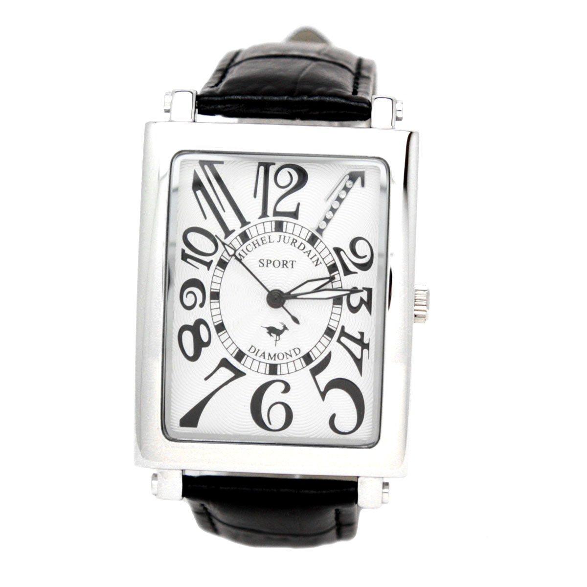 

[Michel Jourdain] Michel Jurdain Wristwatch Sports Diamond Leather White x Black Men s SG-3000-7 Men s