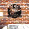 Metal Sign Floral Camping Wall Decor Custom Text Indoor Outdoor