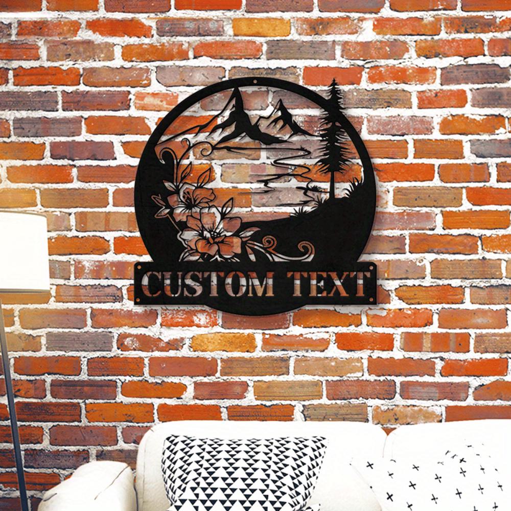 Metal Sign Floral Camping Wall Decor Custom Text Indoor Outdoor