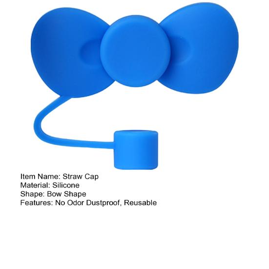 Straw Cap Bow Shape 10mm Dust-Proof Leak-proof Reusable Food Grade Bottle Straw Dust Cover Tumblers Straw Toppers Drinking Straw Lids Water