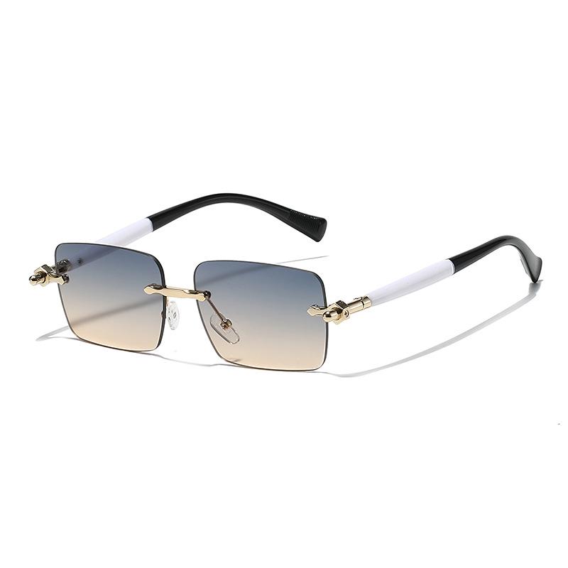 Frameless Cut-Edge High-End UV Protection Square Sunglasses