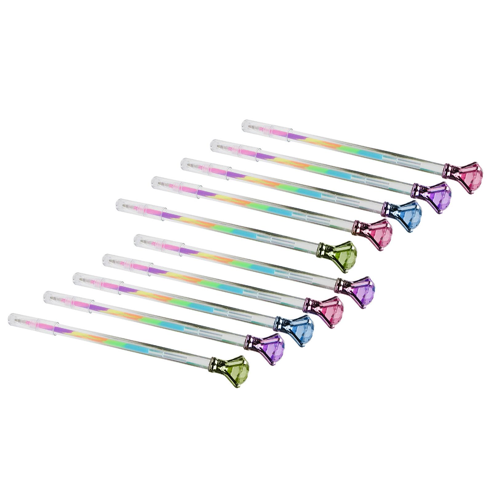 

10 шт./компл. цветная радужная ручка неоновая гелевая ручка большая алмазная ручка многоцветная ручка блестящая декоративная ручка для письма и рисования