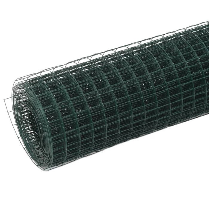 VidaXL Grillage Métal Acier Revêtement PVC 10x0,5 m Carré Vert Clôture Jardin 143625