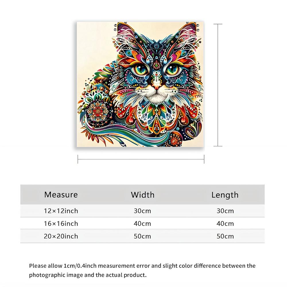5D Diamond Painting Colorful Abstract Cat Diamond Art Kit DIY Craft Home Wall Decor Full Drill Mosaic Picture for Beginners