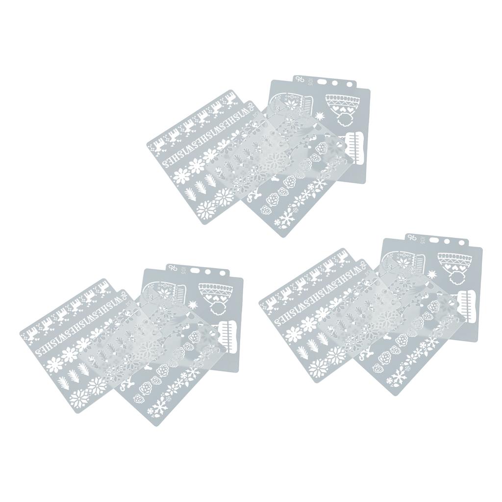9Pcs Hollow Painting Templates PET Christmas Style Reusable Copy Drawing Stencils Boards