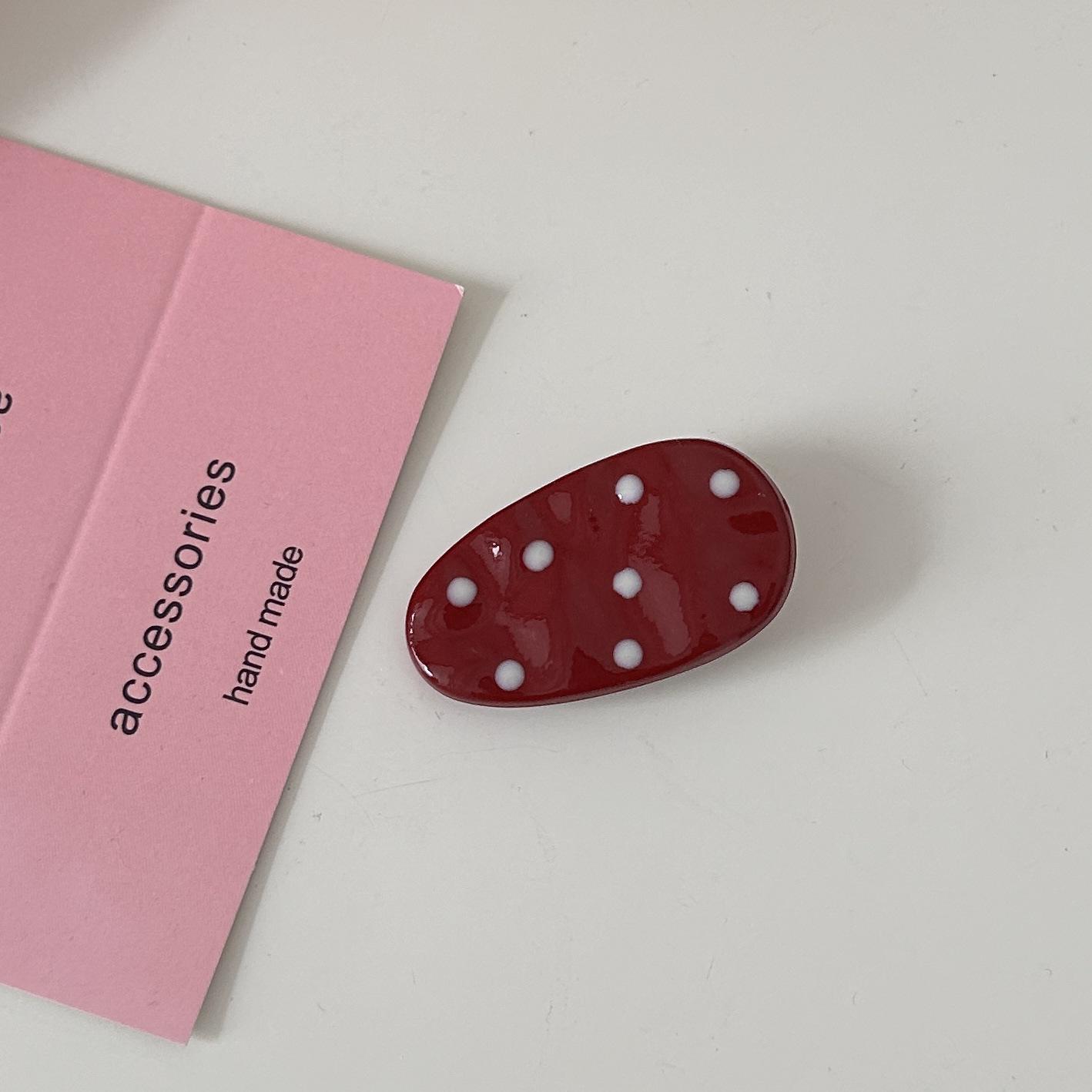 

DD Клипса-уточка «Капля воды» - Простой стиль в горошек для универсальных челок и боковых прядей красный