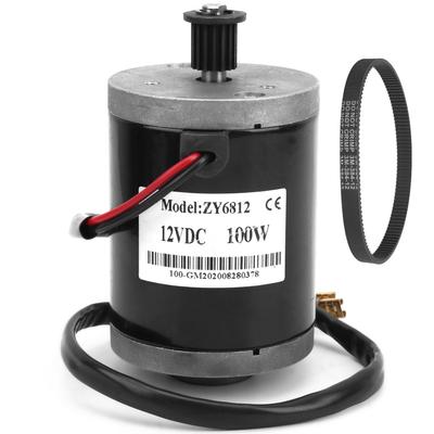 12V 100W High Speed Brush Motor with 384 Pulley Belt Electric Motor for Electric Scooter