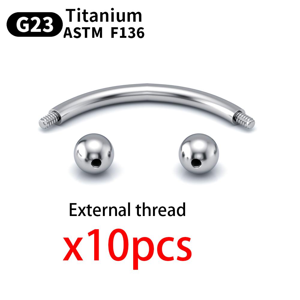 10 Stück Augenbrauen Piercing Schmuck Labret Lippenstecker G23 Titan Septum Piercing Nasenring C-Stab Körperschmuck Für Frauen
