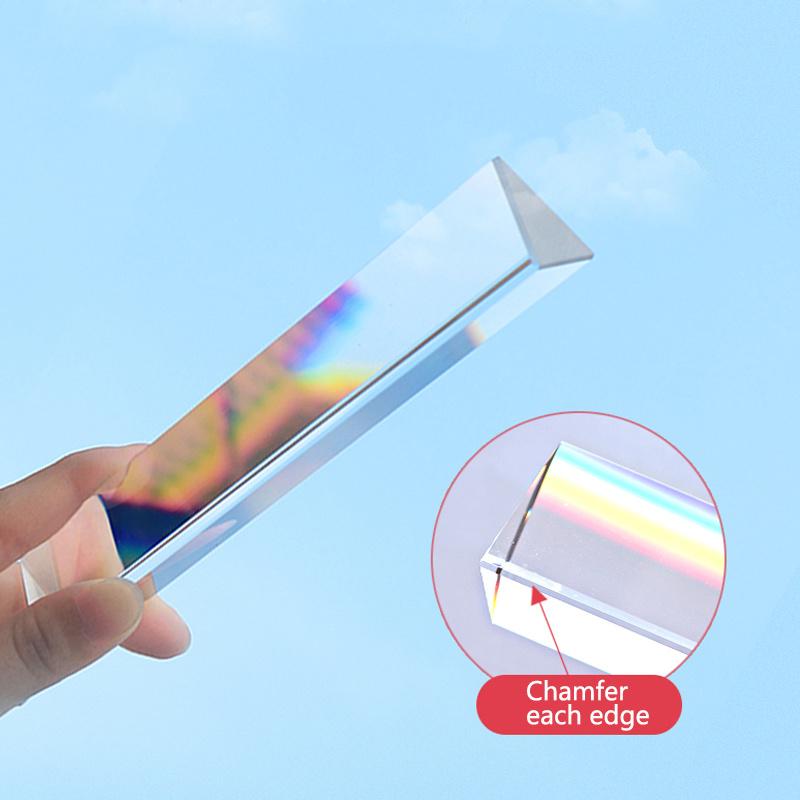 

Photography Triangular Prism 25x25x80mm Rainbow Crystal Glass Effects Filter for Studio Shooting Dispersion прозорий