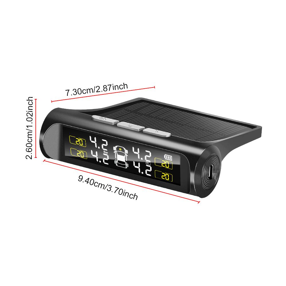 Digital LCD Display Solar Power External Sensor Auto Security Alarm 2025 Tyre Pressure Car TPMS Tyre Pressure Monitoring System