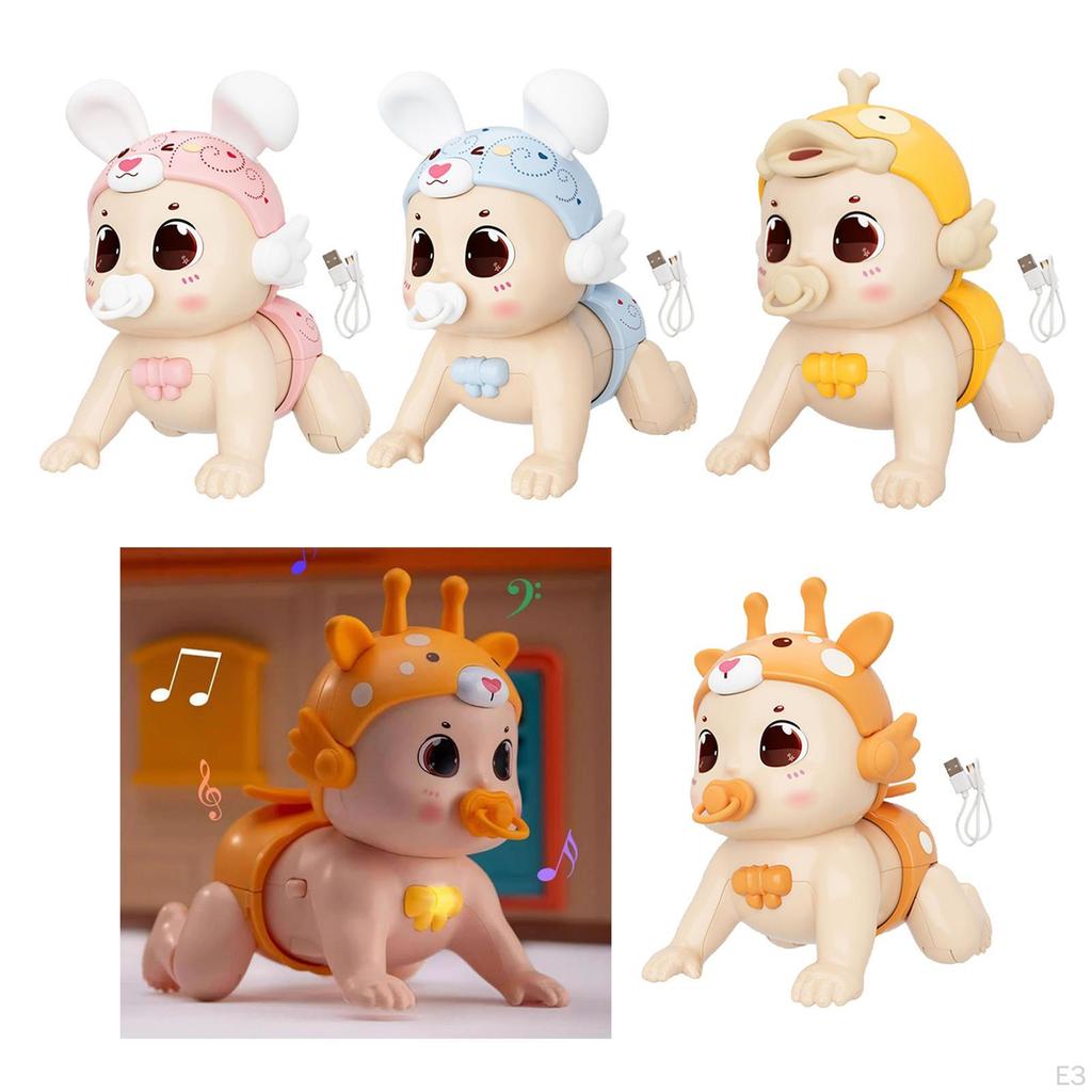 Baby Crawling Toy Children Sound Early Education Development Creative Light up Animal with