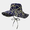 Spring And Summer Polyester Print Bucket Hat Fisherman Hat Outdoor Travel Sun Cap For Men And Women 163