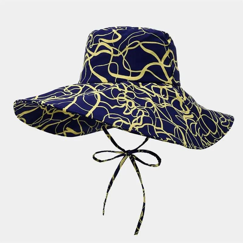 Spring And Summer Polyester Print Bucket Hat Fisherman Hat Outdoor Travel Sun Cap For Men And Women 163