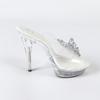 Rhinestone Sexy High Heel 13CM Thin Heel Waterproof Table Slippers Transparent Crystal Shoes Shoes Banquet High LFD-1099-Q22
