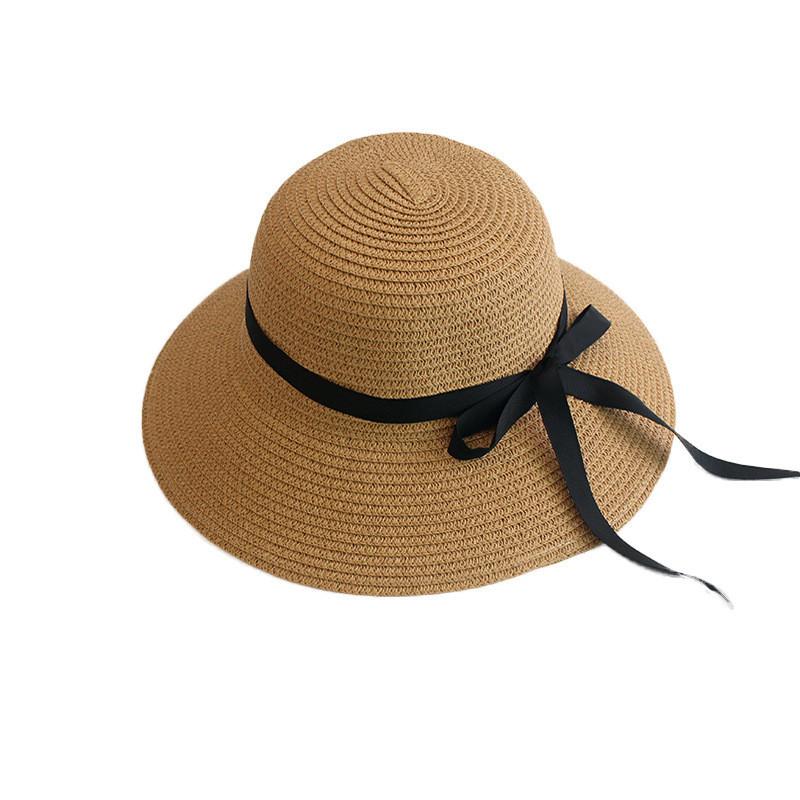 

Paper Straw Sun Hat For Adults With Wide Brim Foldable Sunshade For Summer Casual Wear хаки