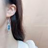 S925 Silver Enamel Color Flower Fringed Earrings Retro Ethnic Style Exquisite Antique Temperament Handmade Hollow Earrings