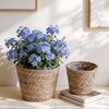 Nordic Woven Bamboo Flower Basket: Straw-style Pot for Flower Arrangement and Desktop Storage Ornaments In Home or Living Room.