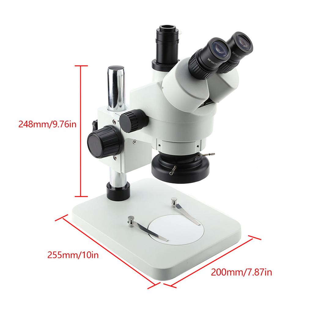 Trinocular Magnification Stereo Zoom Microscope WF10X 20mm Eyepieces