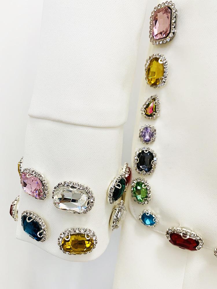 High-End Strass- und Edelstein-Perlen-Langarmkleid - Mode Frühjahr 2026