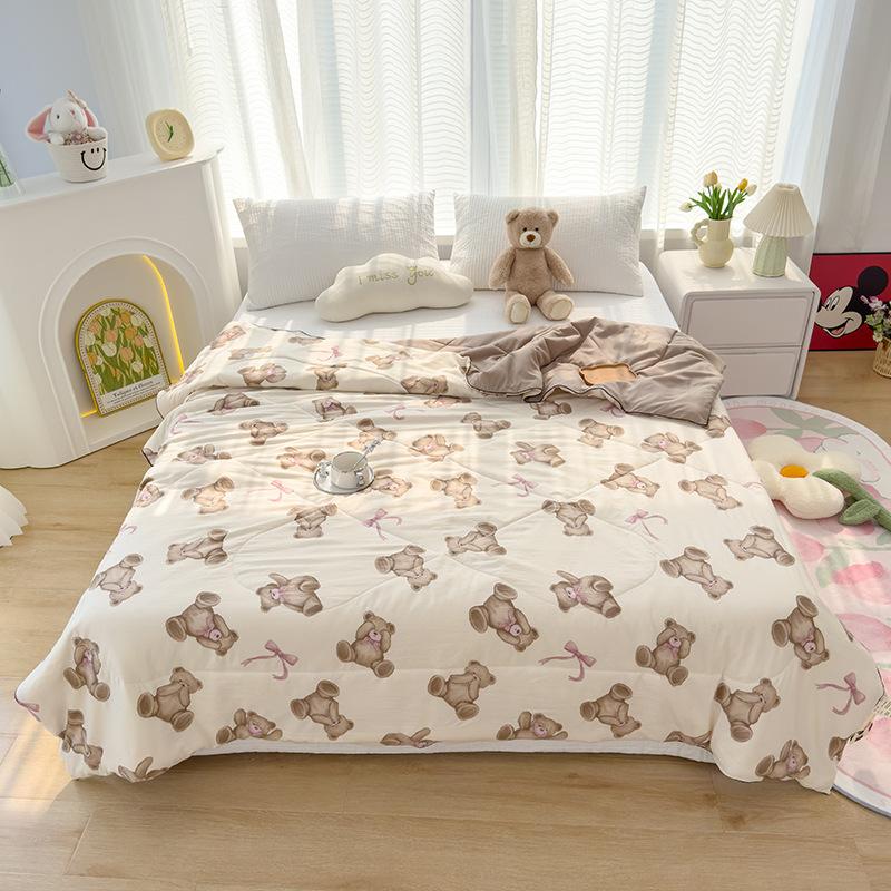 Class a Washed Double-Layer Yarn Soybean Fiber Children's Summer Cool Quilt Single Thin Quilt Double Air Conditioning Quilt