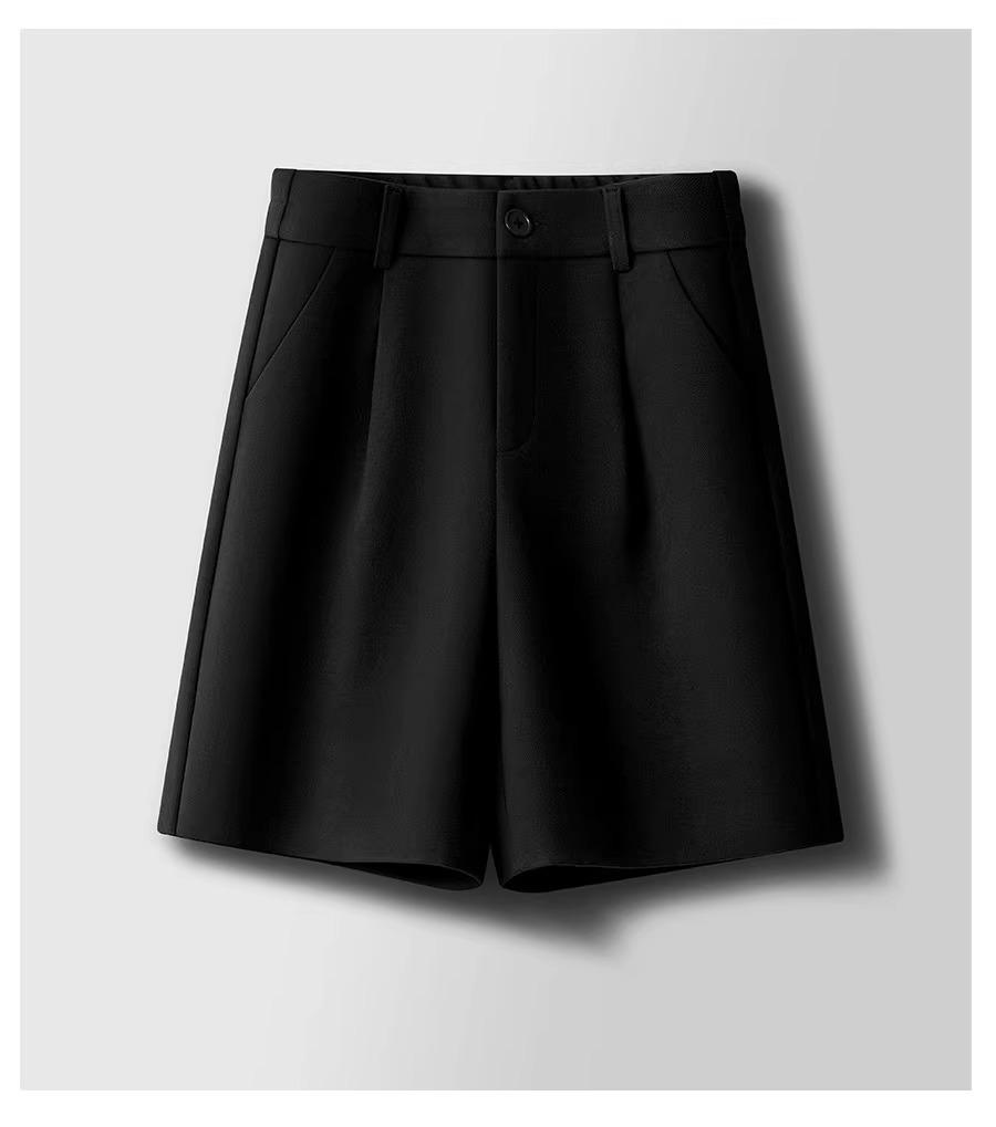 Women's High-Waist Woolen A-Line Shorts - Casual Bootcut for Spring, Autumn, & Winter 2025