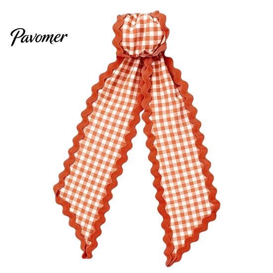 Festival Ribbon Sash Fall Scalloped Wreath for Front Door, 55 Inch Plaid Gingham Autumn Door Bows Thanksgiving Harvest Yard Porch Doorway Indoor