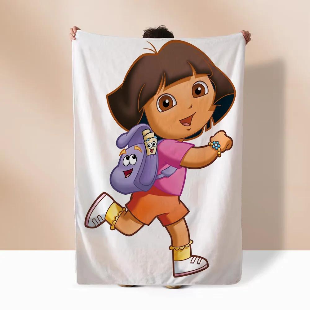 Dora the Explorer Cotton Blanket for Sofa Decoration Luxury Blankets King Size Bed Throw Home Interior Beach Towel Knitted Plaid
