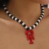 Lobster Bead Necklace Earrings Bohemia Handmade Beaded Jewelry Simple Pendant Necklace Women Beach Vacation Accessories