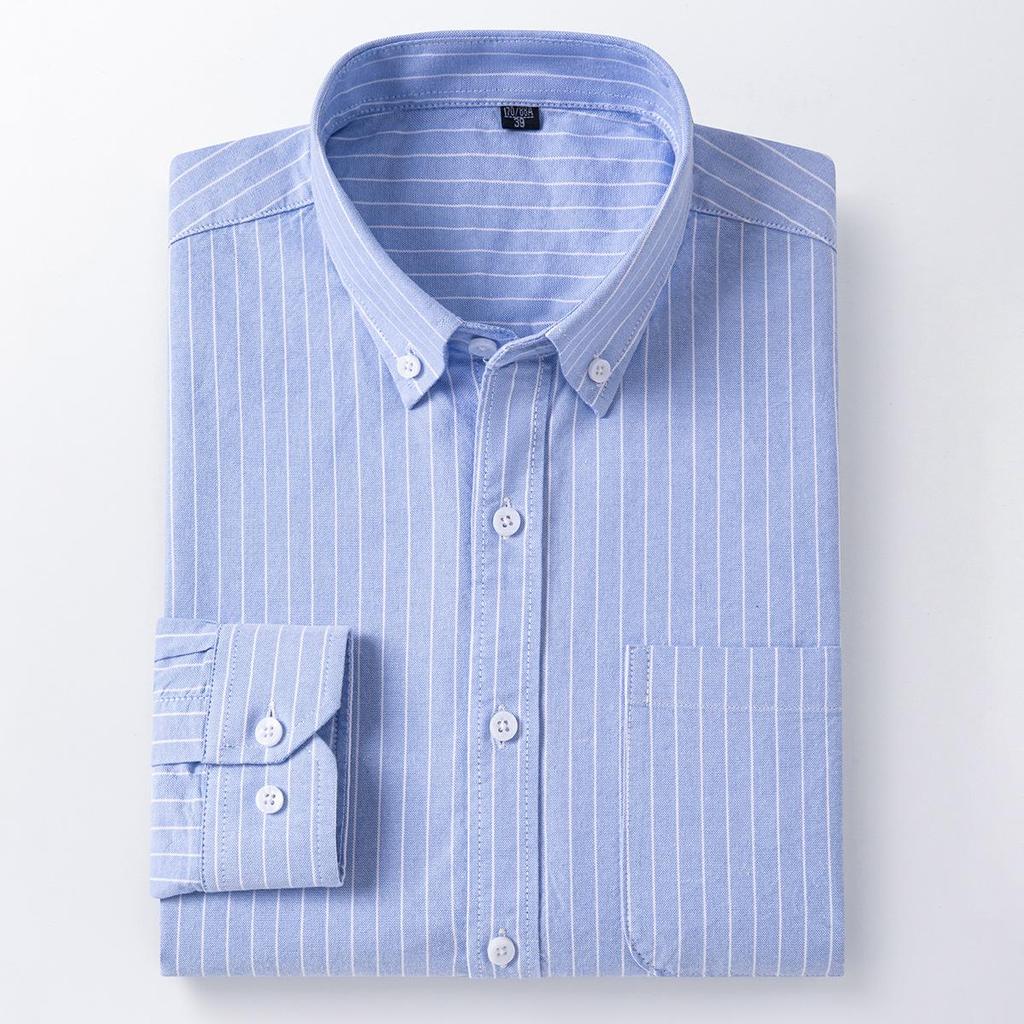 Camicia Oxford da Uomo 100% Cotone Manica Lunga Casual Morbida Traspirante Business Casual Vestibilità Regolare Elegante Camicia Sociale
