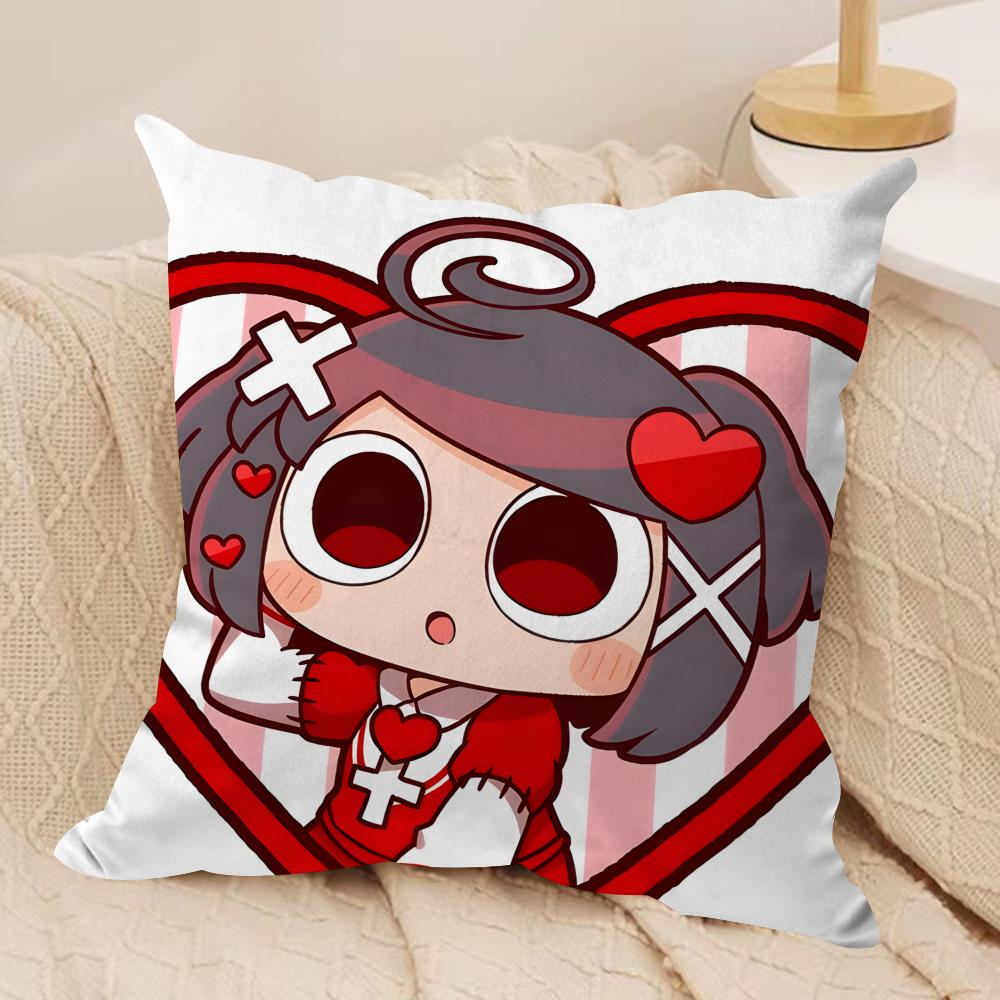 Cute P-Pepoyo Artist Producer Cushion Cover Silky Short Plush Invisible Zipper Dustproof Sofa Pillow Case For Home Decor