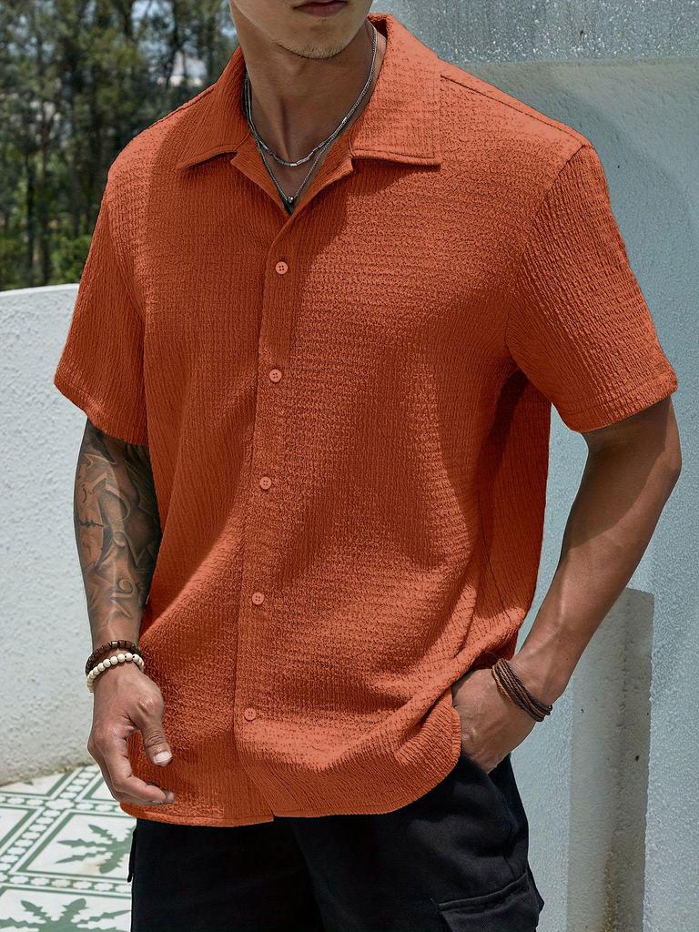 Men's Summer Solid Color Short Sleeve Shirt