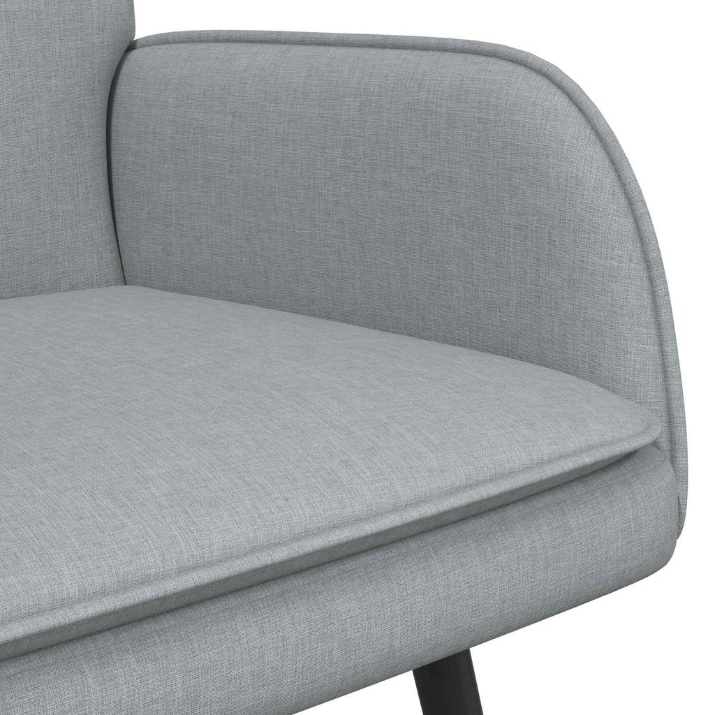 2 Seater Sofa Light Grey 115 x 61 x 87 cm Fabric