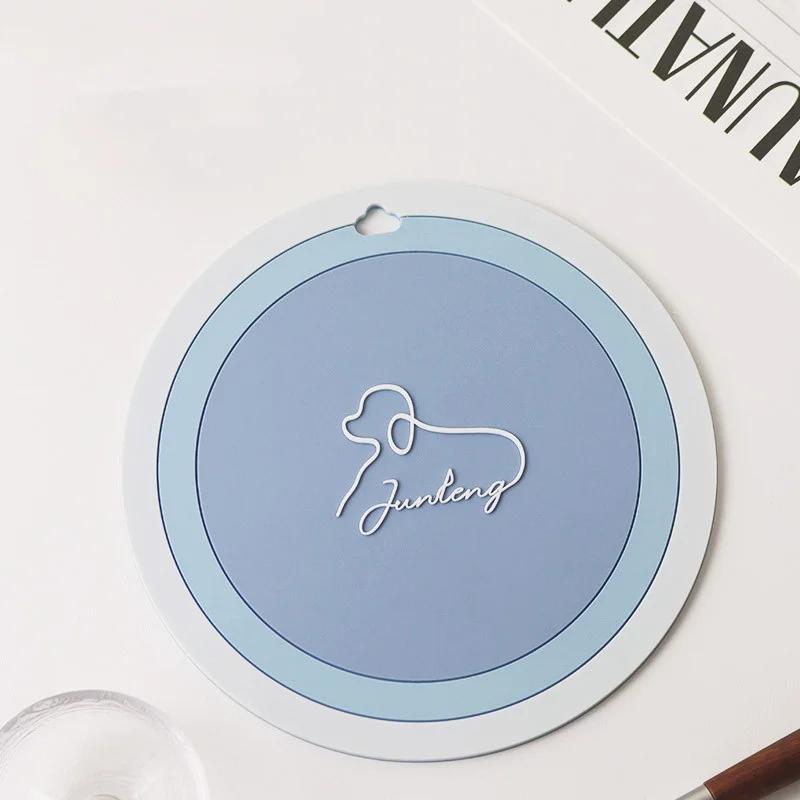 Silicone Round Solid Color Coasters Heat Insulation Waterproof Oilproof Mats Thickening Mat Home and Decoration Kitchen Utensils