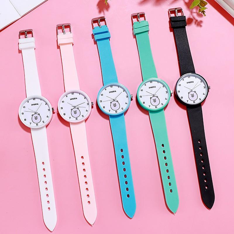 Children'S Watches For Students, Jelly Pink Quartz Watches For Junior High School Students, Starting With Silicone Straps