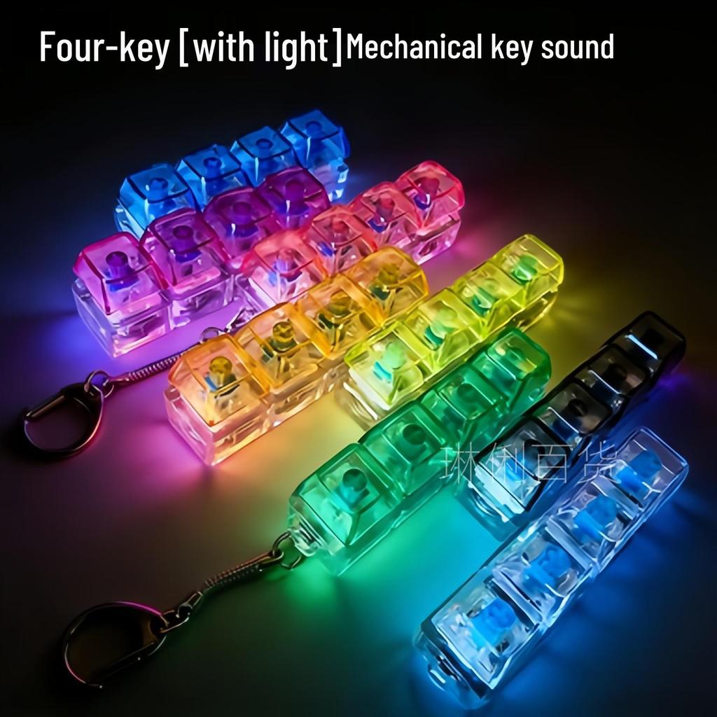 Silent Luminous Mechanical Keyboard Keychain: Cross-Border Adult Decompression Toy & Switch Tester