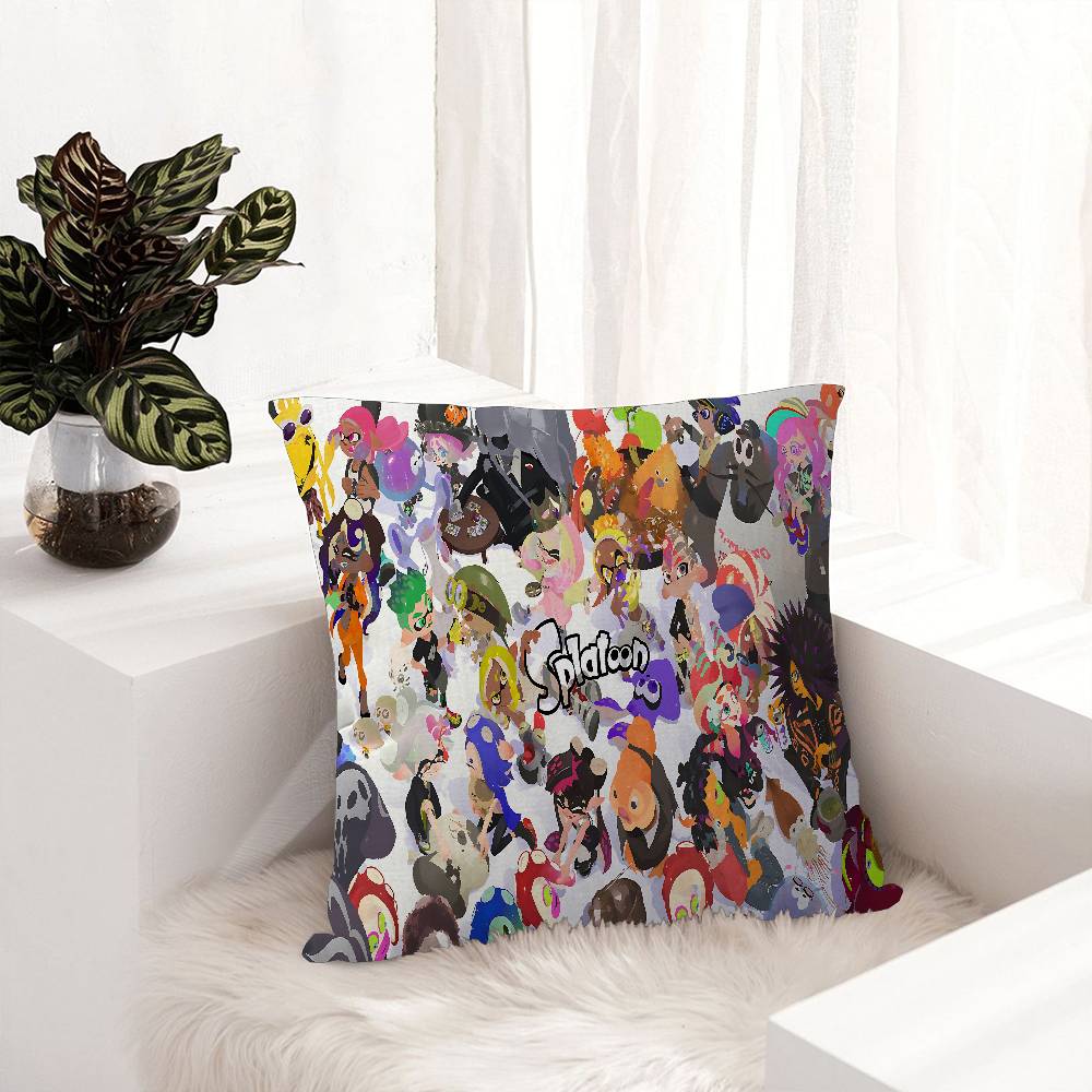 Game S-Splatoon Pillow Anime Pillow Sofa Bed Head Pillow Cover Cushion Cover 45x45 Cm Fashion