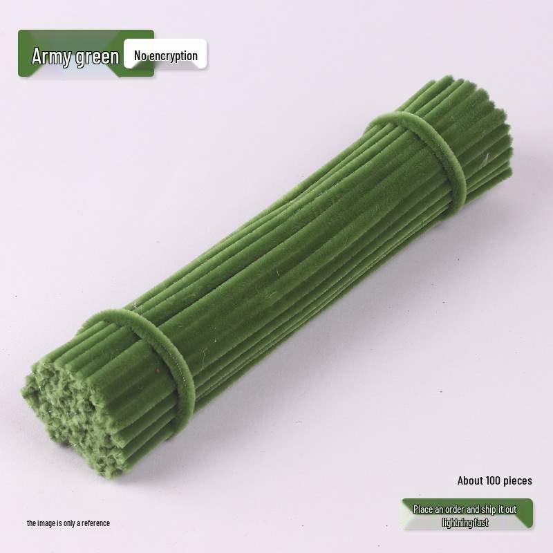 Encrypted Pipe Cleaners: Dense, Thickened 8mm White Strips with Mixed Colors for Handmade DIY Bouquets