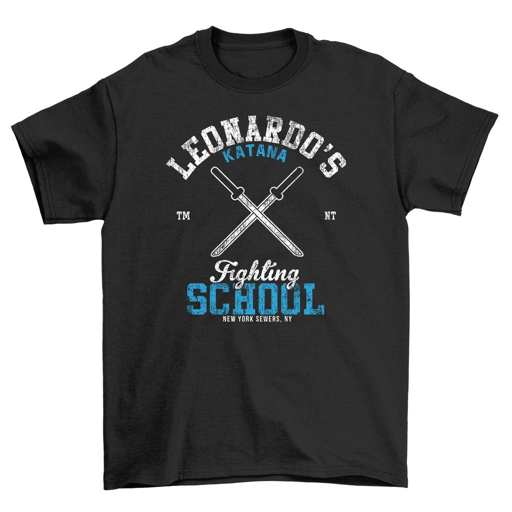 Master the Art of Ninjitsu with Leonardo's Fighting School T-Shirt Mens Womens Tees Top Turtle