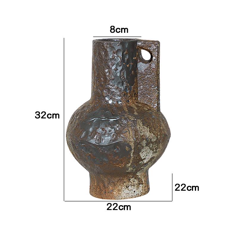 Retro Wabi-Sabi Zen Pottery Vase for Home and Hotel Decor