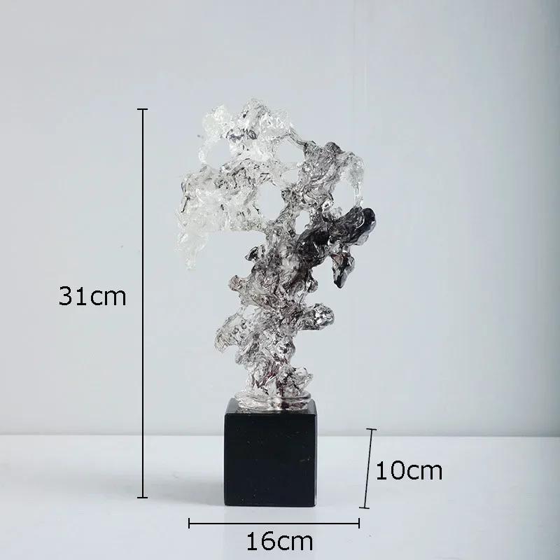 Ink Color Taihu Stone Sculpture Resin Crafts Ornaments Room Aesthetics Decor Desk Decoration Artwork Imitation Coral Statue