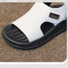 Sandales d'été en cuir PU pour garçons Semelles souples Ergonomiques Chaussures de plage pour enfants Antidérapantes Sandales décontractées pour garçons pour enfants