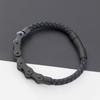 Retro Punk Bicycle Chain Hand Woven Leather Bracelet with Metal Buckle Men's Cycling Motorcycle Rock Party Jewelry