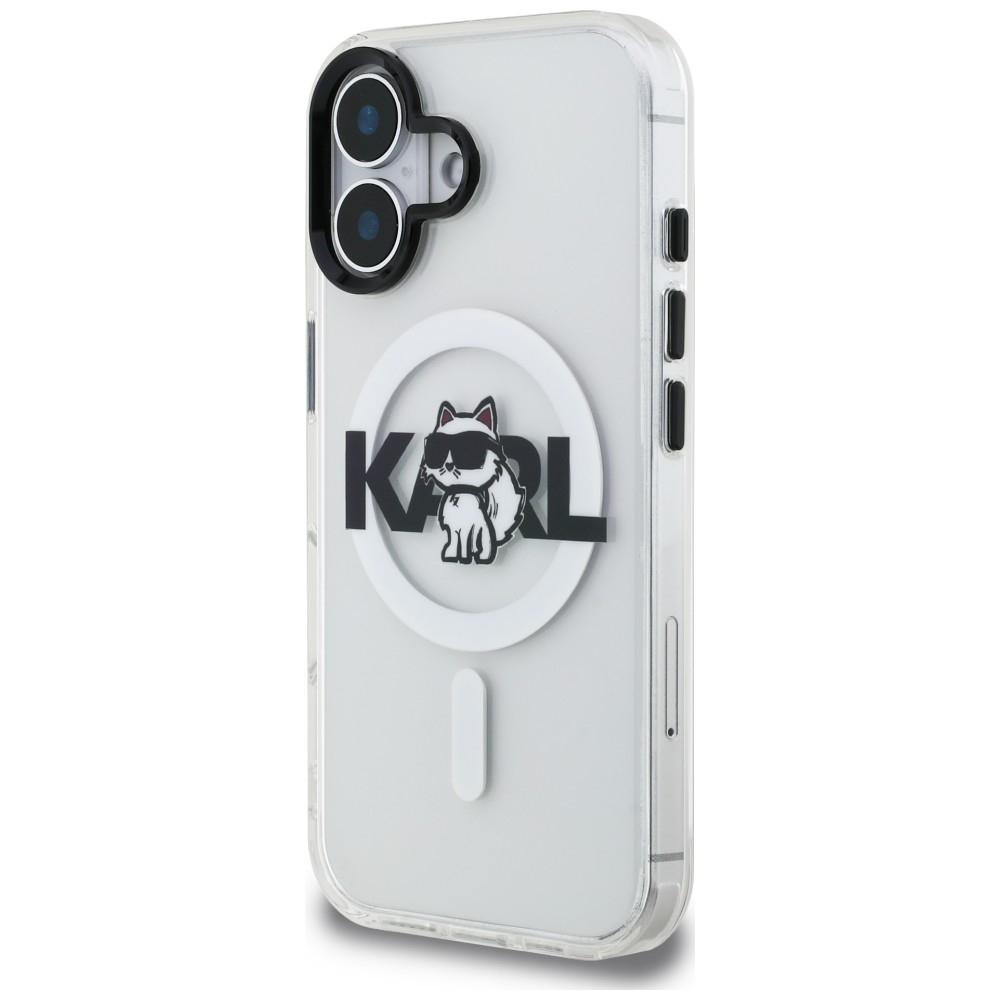 Karl Lagerfeld IML Choupette Sketch Logo MagSafe Case for iPhone 16 Clear