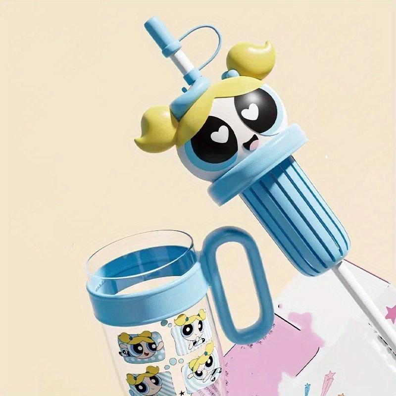 The Powerpuff Girls Blossom Vannkopp med sugerør og lokk, vannflaske, Søt Bubbles-fans' sugerørkopp, Stor kapasitet Iskonge-kopp, Buttercup Vannflasker